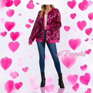 Oversized lightweight sequin jacket S M L